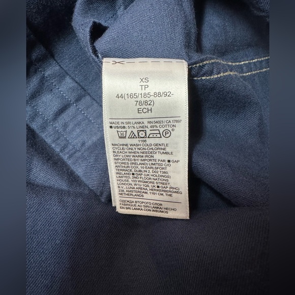 Cotton-Linen Utility Shirt Blue - Picture 4 of 4